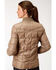 Roper Women's Brown Poly Window Pane Quilted Jacket , Brown, hi-res