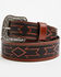 Image #2 - Cody James Men's Southwestern Embossed Needlepoint Leather Belt, Brown, hi-res