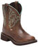 Image #1 - Justin Women's Gemma Brown Western Boots - Round Toe, Dark Brown, hi-res