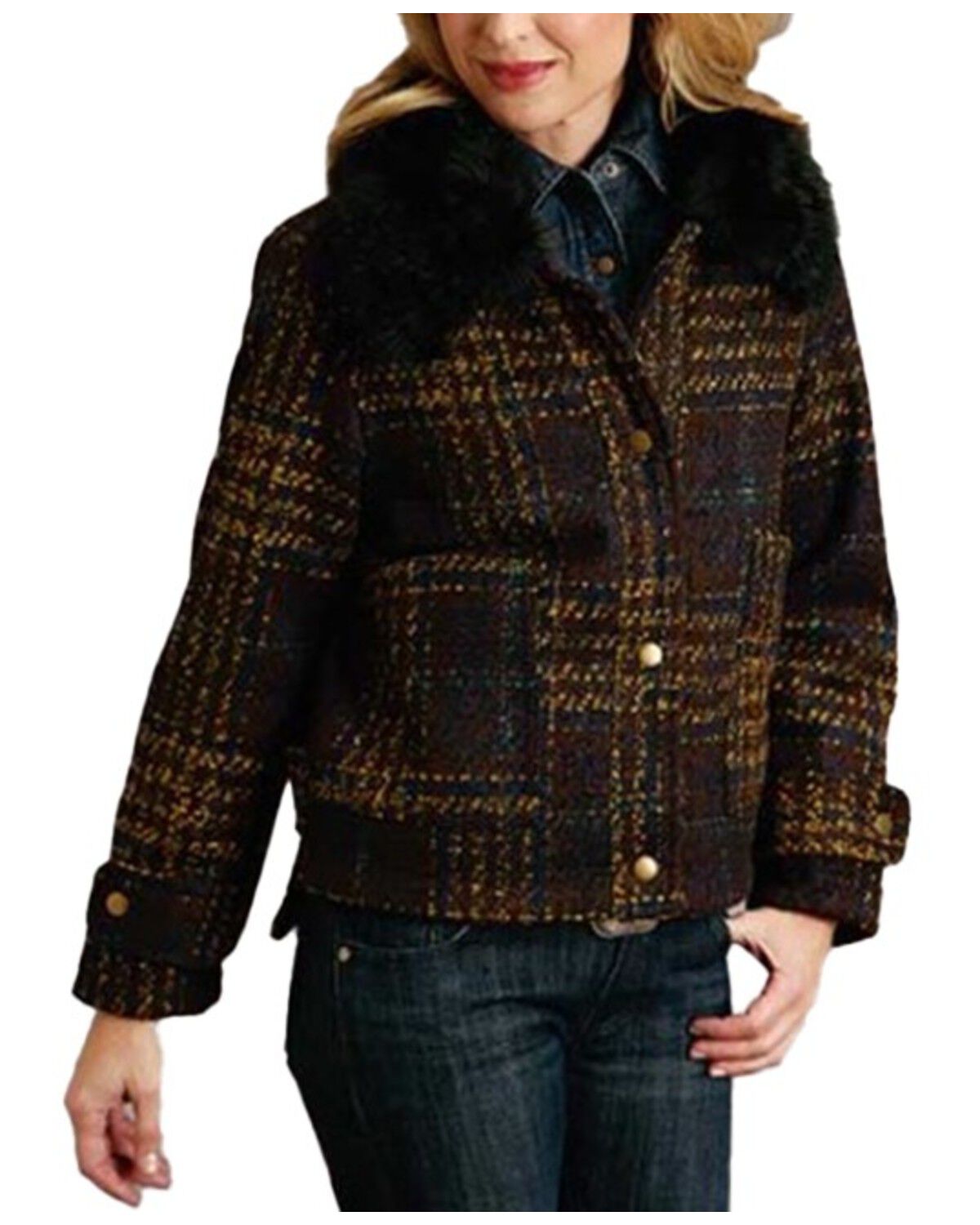 Image #2 - Stetson Women's Boucle Plaid Jacket, , hi-res