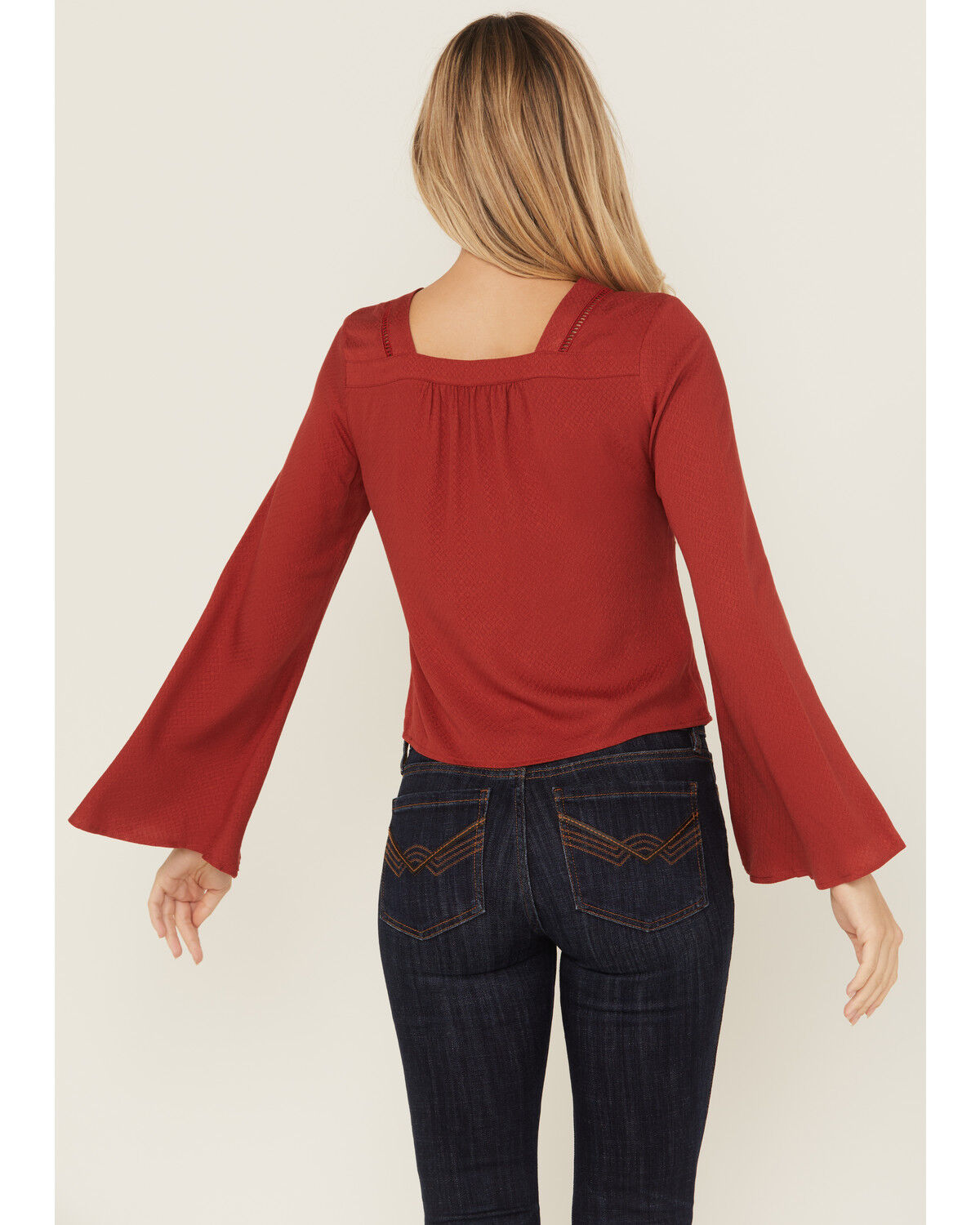 Image #4 - Idyllwind Women's Cedar Lace-Up Top, Chilli, hi-res