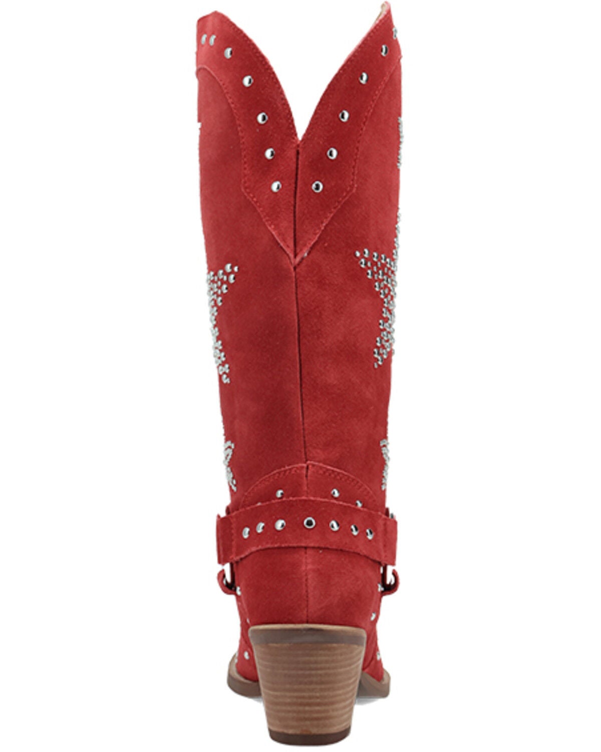 Image #5 - Dingo Women's Lucky Stars Embellished Suede Tall Western Boots - Round Toe, Red, hi-res
