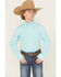 Image #1 - Cinch Boys' Solid Long Sleeve Button-Down Western Shirt, Turquoise, hi-res