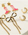 Image #2 - Shyanne Women's 14K Gold Boot Bow Earring Set - 3 Piece, Gold, hi-res