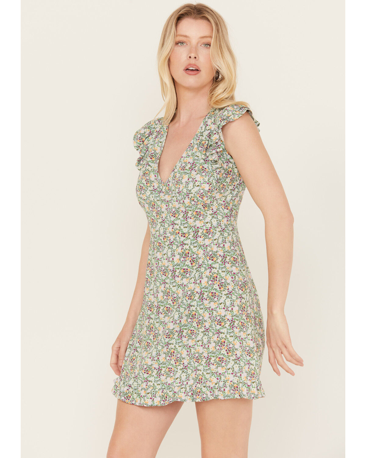 Image #2 - Sadie & Sage Women's Floral Little Luau Ruffle Mini Dress, , hi-res