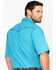 Wrangler 20X Men's Competition Geo Print Short Sleeve Snap Western Shirt, Turquoise, hi-res