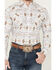 Image #3 - Panhandle Men's Southwestern Striped Long Sleeve Pearl Snap Western Shirt, Taupe, hi-res