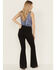 Image #3 - Shyanne Women's Edson High Rise Super Flare Stretch Denim Jeans, Black, hi-res