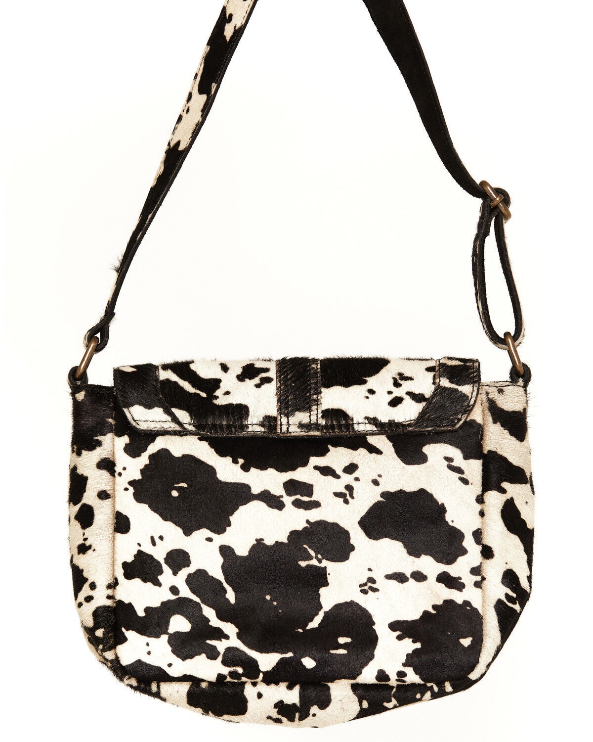 Image #3 - Shyanne Women's Sorrel Cow Print Shoulder Saddle Bag Purse, Black, hi-res