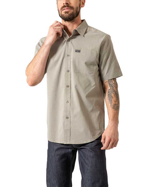 Kimes Ranch Men's Linville Short Sleeve Button Down Shirt, Sage, hi-res