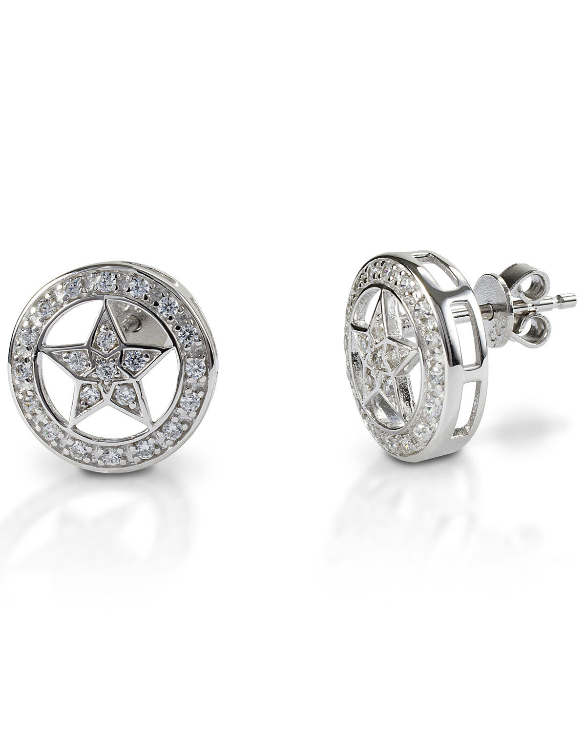 Image #1 - Kelly Herd Women's Small Star Earrings, Silver, hi-res