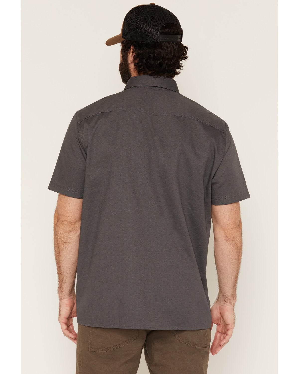 Image #4 - Strauss Men's E.S. Iconic Short Sleeve Button-Down Work Shirt, Grey, hi-res