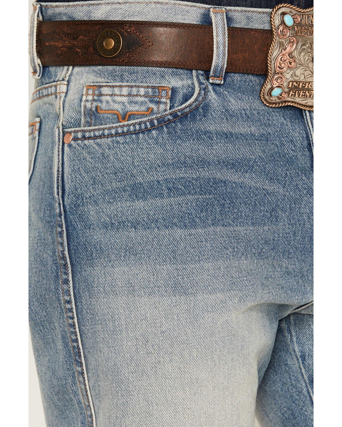 Image #2 - Zach Top X Kimes Ranch Men's Light Wash Mid Rise Bootcut Rigid Denim Jeans, Light Wash, hi-res