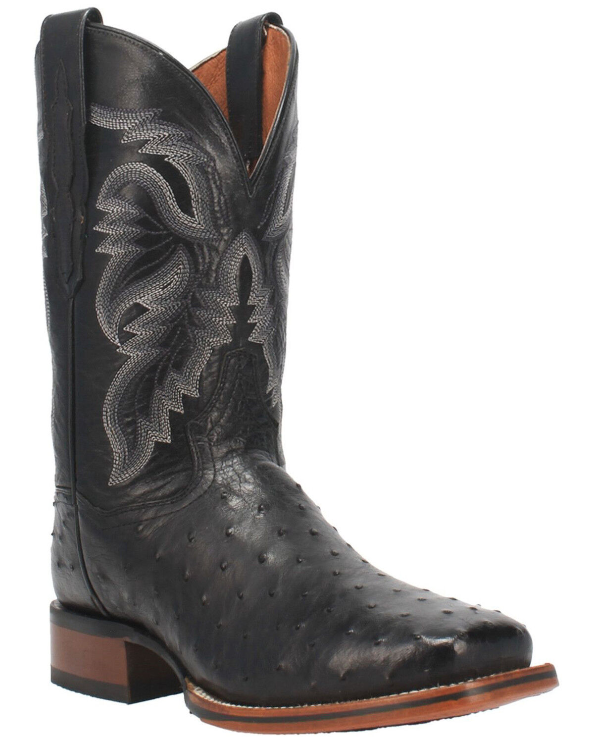 Image #1 - Dan Post Men's Alamosa Western Boots - Broad Square Toe, Black, hi-res