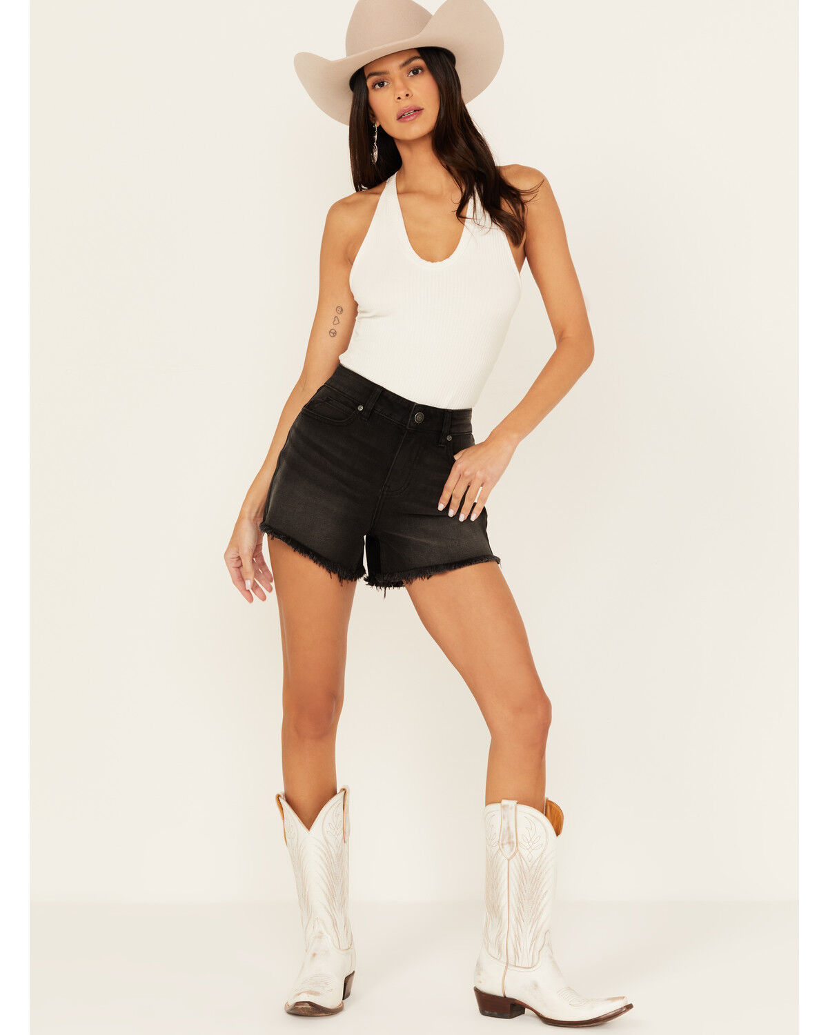 Image #1 - Shyanne Women's Rain Lily High Rise Shorts, Black, hi-res