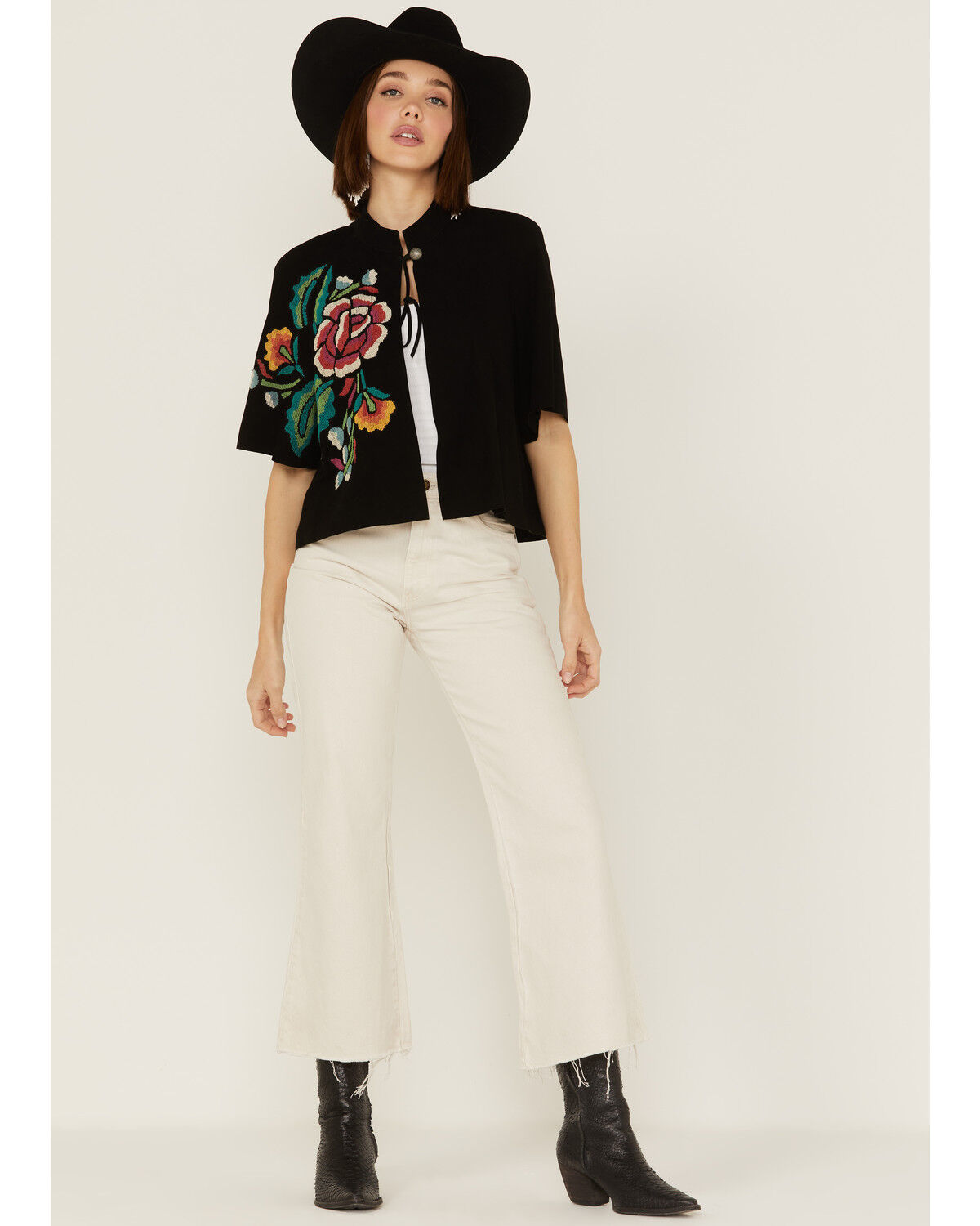Image #2 - Double D Ranch Women's Kaminski Cross Stitch Jacket, Black, hi-res