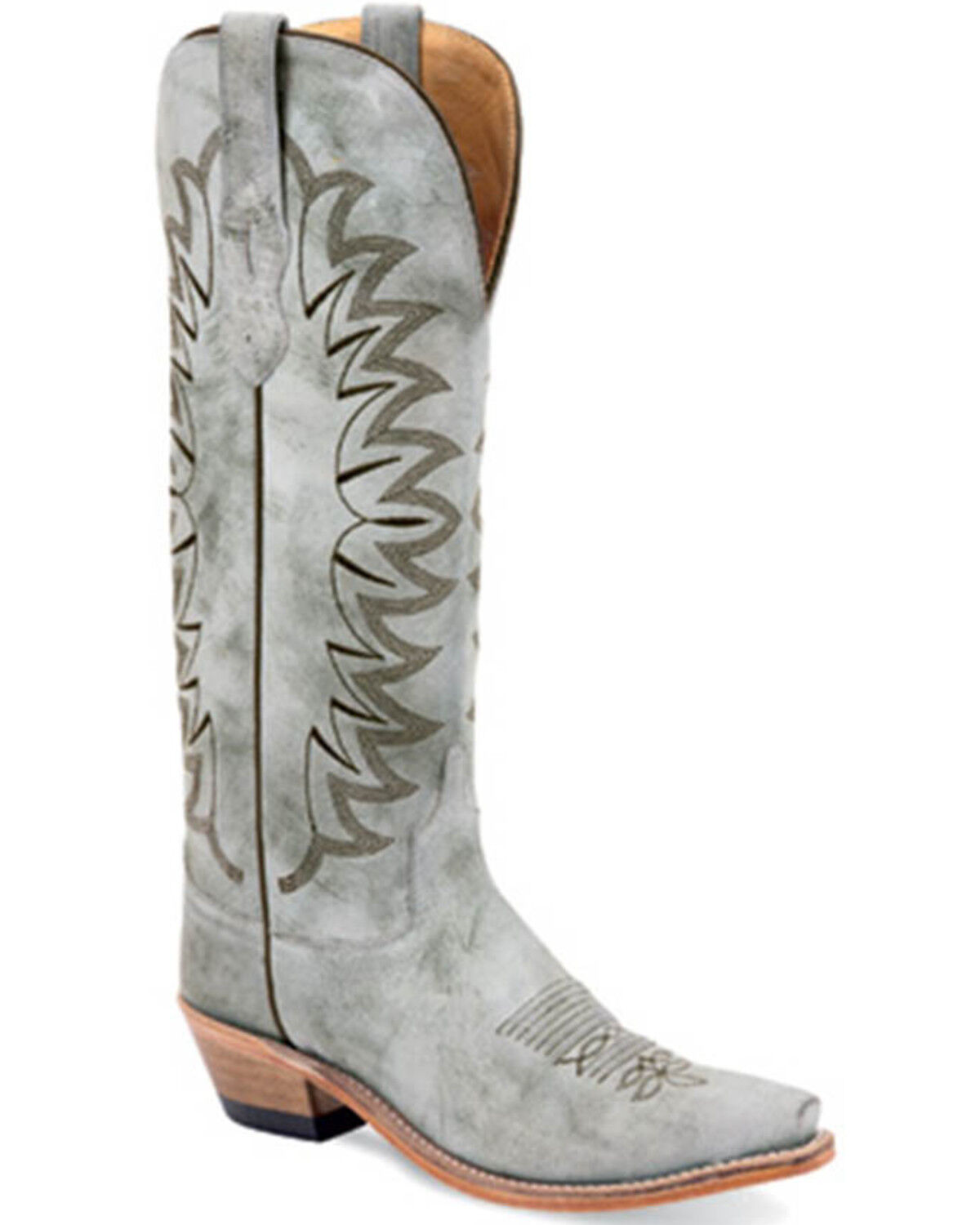 Image #1 - Old West Women's Western Boots - Snip Toe, Heather Grey, hi-res