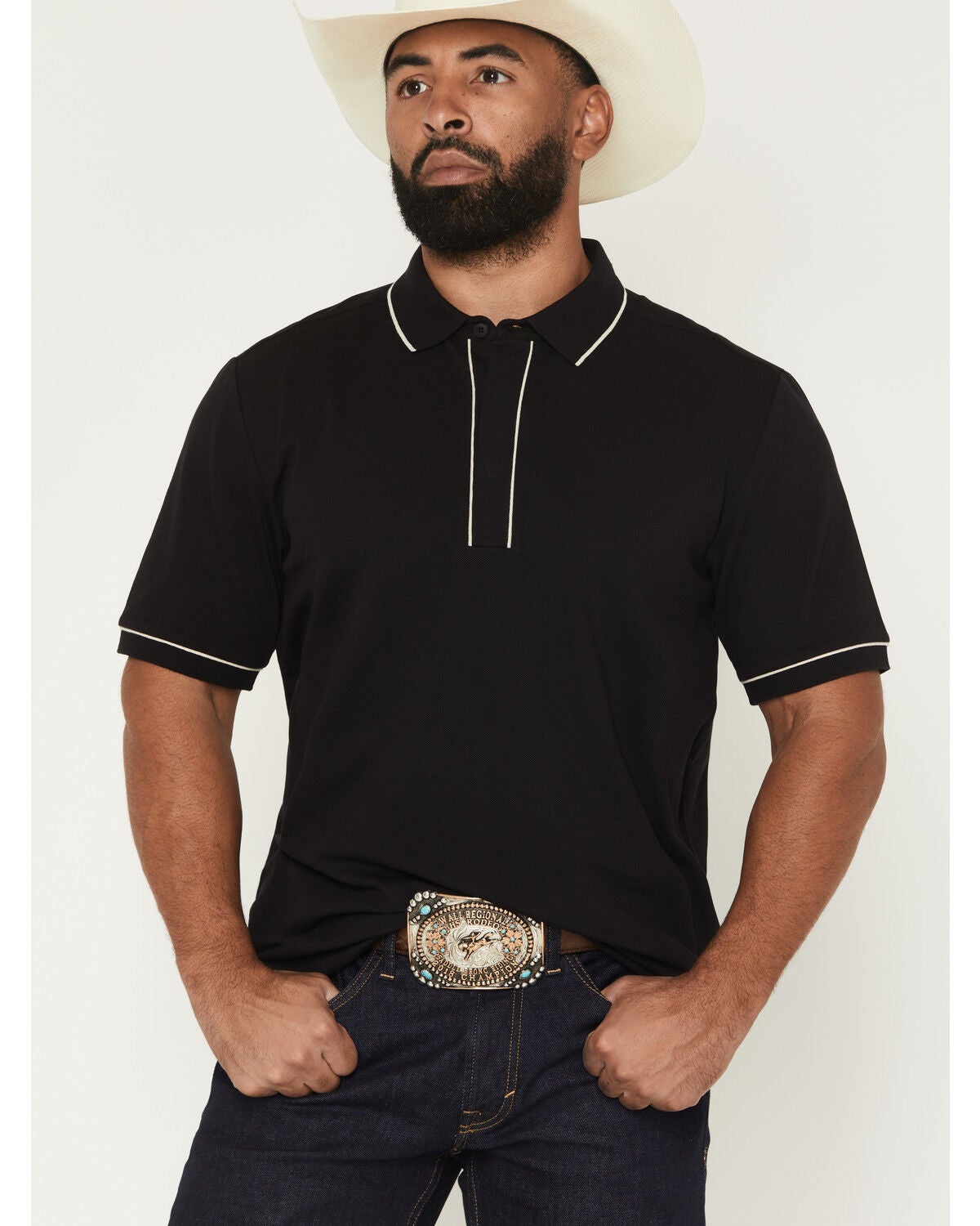 Image #1 - Cody James Black 1978&reg; Men's Cooper Solid Short Sleeve Stretch Polo, Black, hi-res