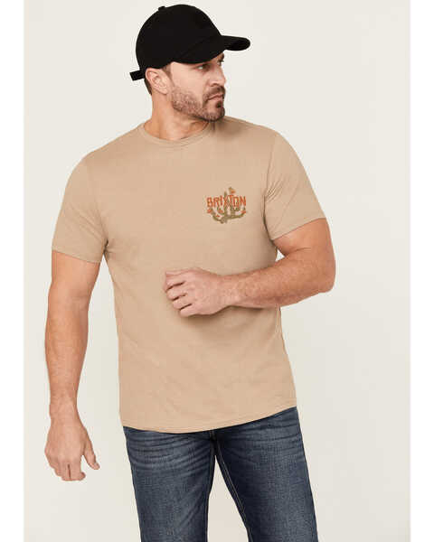 Brixton Men's Valley Cactus Short Sleeve Graphic T-Shirt , Oatmeal, hi-res