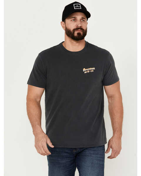 Image #1 - Brixton Men's District Eagle Short Sleeve Graphic T-Shirt, Black, hi-res