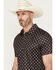 Image #2 - Rock & Roll Denim Men's Southwestern Geo Print Short Sleeve Button-Down Polo, Black, hi-res