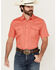 Image #1 - Gibson Trading Co Men's White Water Solid Short Sleeve Snap Stretch Western Shirt - Tall, Coral, hi-res