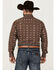 Image #4 - Ely Walker Men's Floral Striped Long Sleeve Pearl Snap Western Shirt, Brown, hi-res