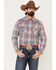 Flag & Anthem Men's Rosburg Plaid Long Sleeve Western Shirt , Indigo, hi-res