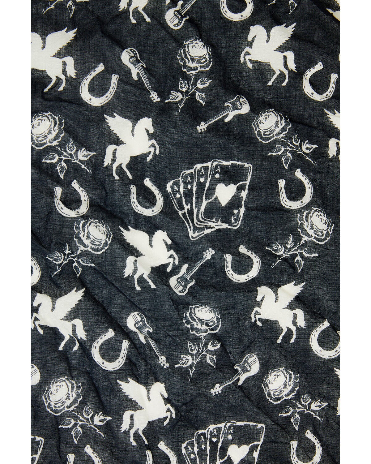 Image #2 - Idyllwind Women's Blanchard Horseshoe Icon Print Bandana, Black, hi-res