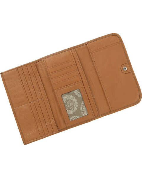Image #2 - American West Women's Tri-Fold Wallet with Snap Closure, Tan, hi-res