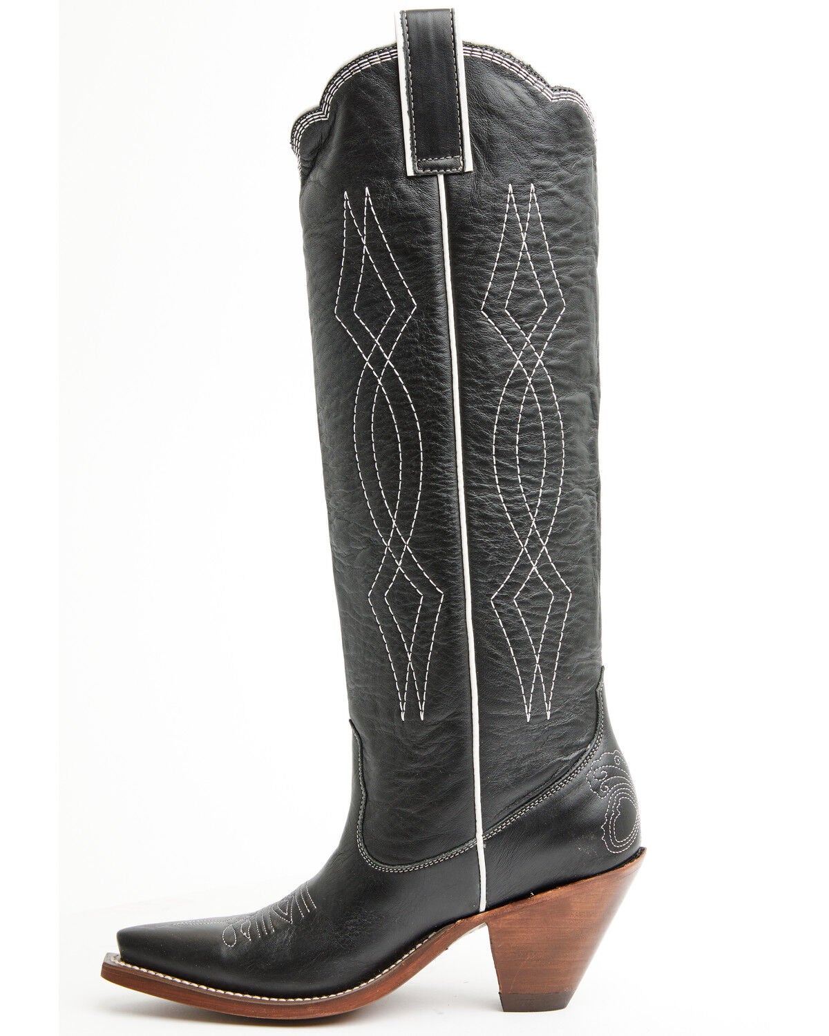 Image #3 - Besita Women's The Sunny Inlay Tall Western Boots - Snip Toe, Black/white, hi-res