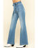 Image #3 - Flying Tomato Women's Denim Tie Front Flare Jeans , Blue, hi-res