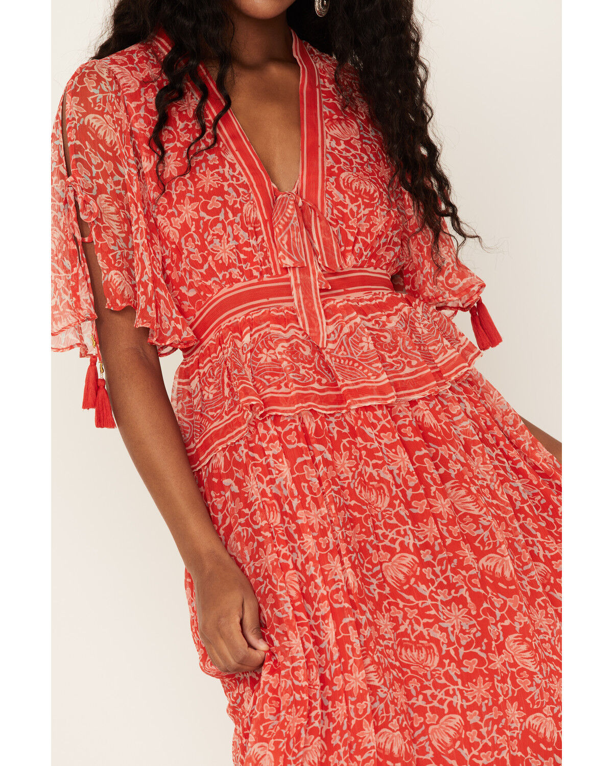 Image #3 - Cleobella Women's Laurel Floral Print Maxi Dress, Red, hi-res
