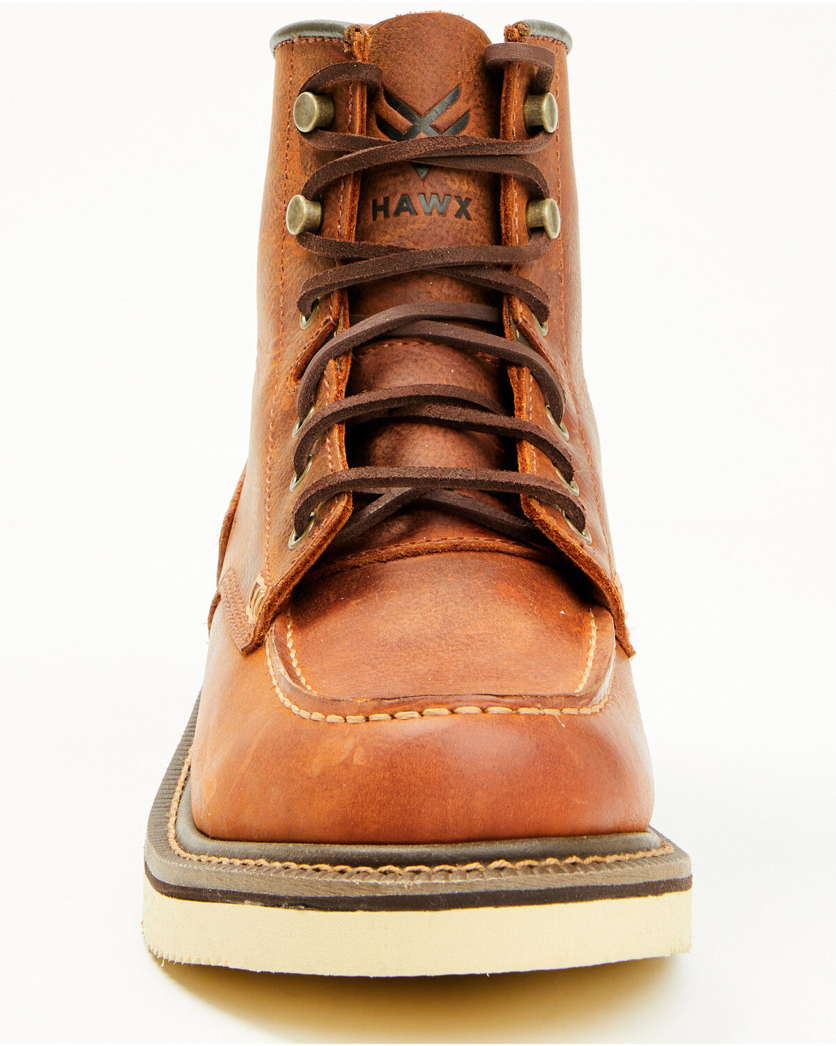 Image #4 - Hawx Men's 6" Lace-Up Moc Work Boots - Soft Toe, Rust Copper, hi-res