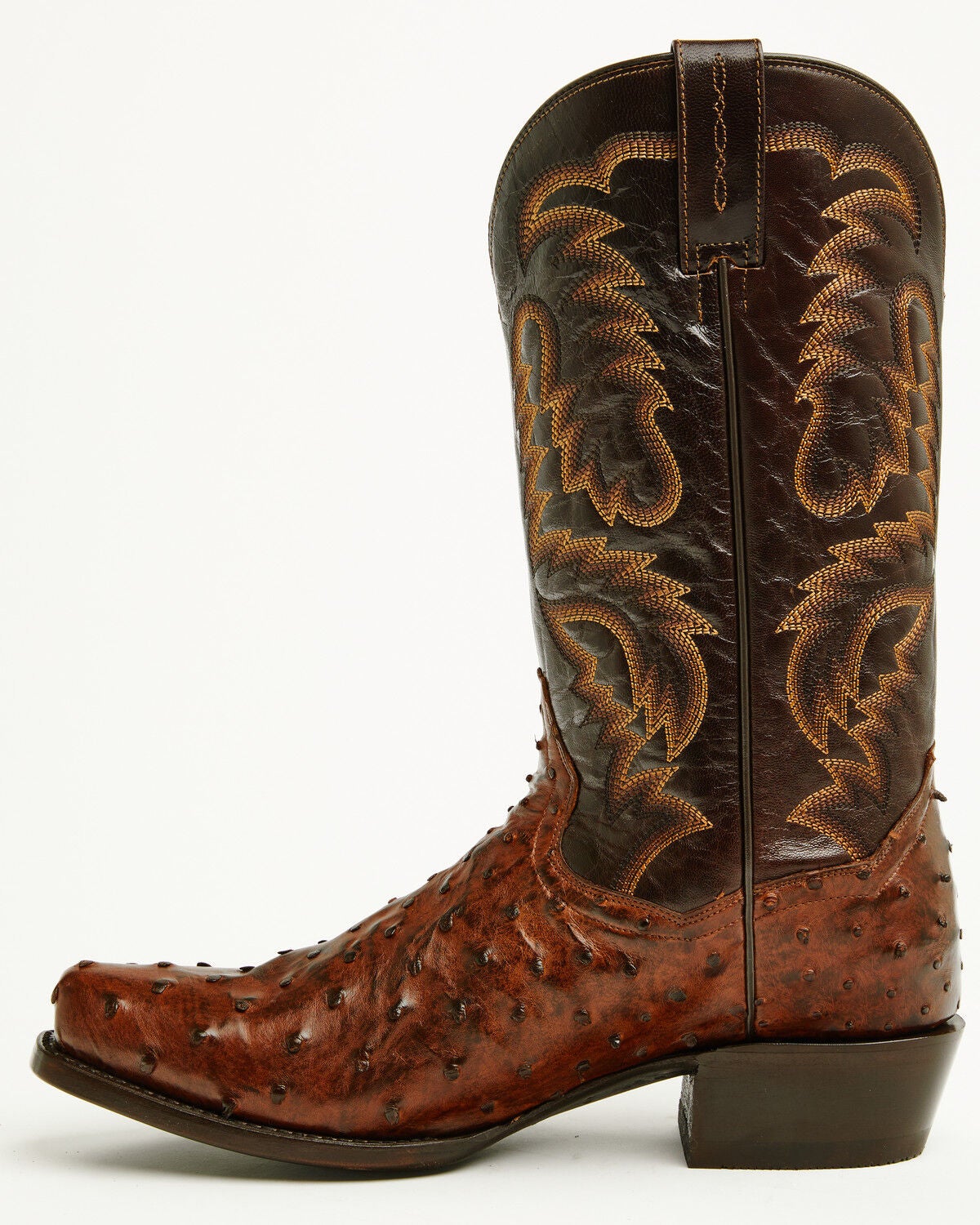 Image #3 - Dan Post Men's Marco Exotic Full Quill Ostrich Tall Western Boots - Square Toe, Brass, hi-res