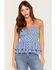 Image #1 - Originality Women's Boot Barn Exclusive Polka Dot Tie-Back Tank Top, Blue, hi-res