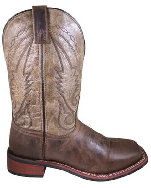 Image #1 - Smoky Mountain Men's Creekland Western Boots - Broad Square Toe, Distressed Brown, hi-res