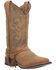 Image #1 - Laredo Women's Tan Turquoise Stitching Western Boots - Square Toe, Brown, hi-res