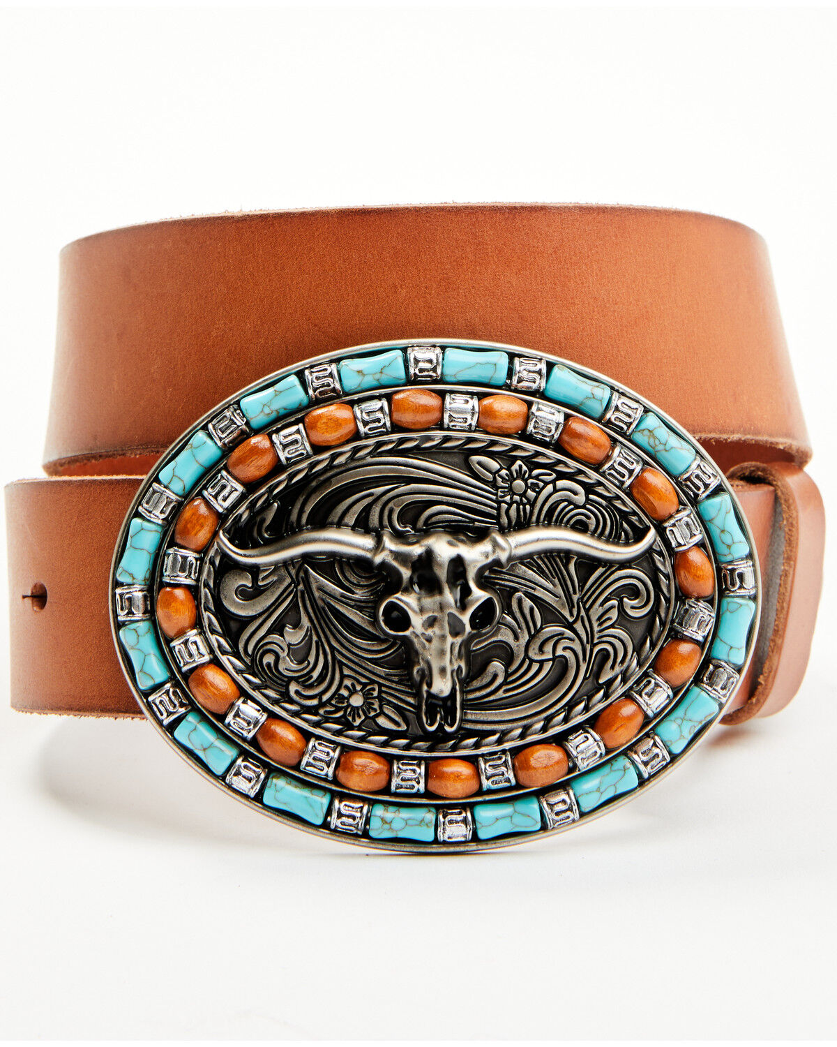 Image #2 - Idyllwind Women's Longhorn Buckle Belt, Brown, hi-res