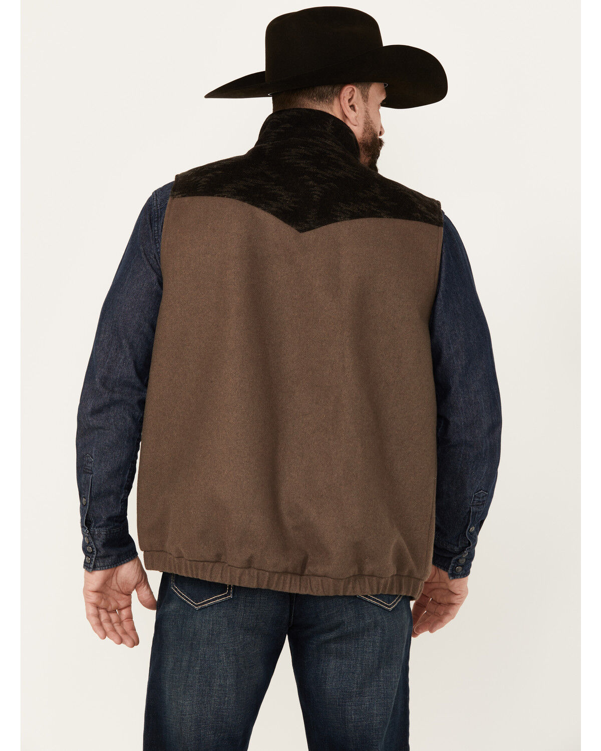 Image #4 - Cinch Men's Solid Twill Concealed Carry Zip Vest, Brown, hi-res