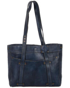 STS Ranchwear Women's Denim Leather Tote Bag, Blue, hi-res