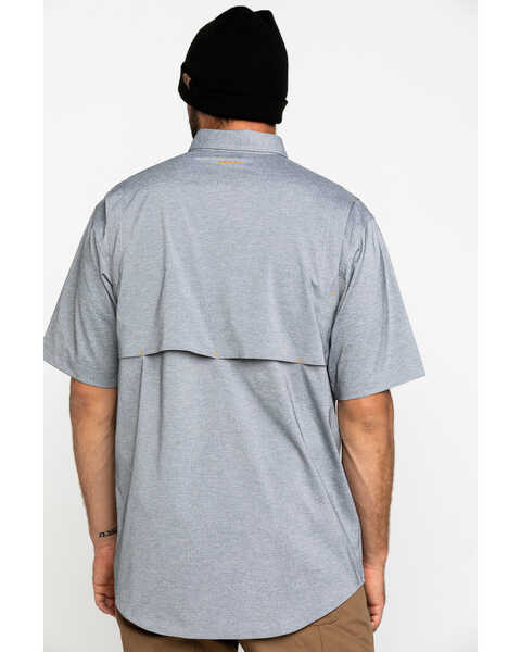 Image #2 - Ariat Men's Grey Rebar Made Tough Durastretch Vent Short Sleeve Work Shirt - Tall , Heather Grey, hi-res