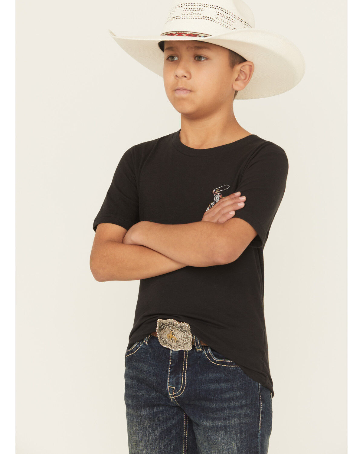 Image #4 - Wrangler Boys' Cowboy Short Sleeve Graphic T-Shirt, Black, hi-res