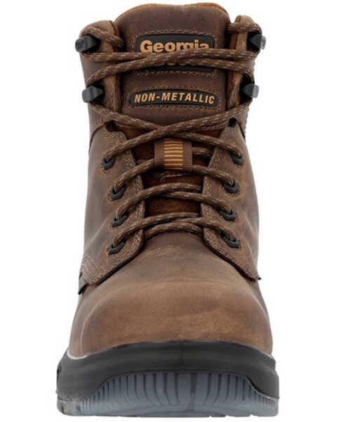 Image #4 - Georgia Boot Men's 6" FLXpoint Ultra Lace-Up Waterproof Work Boots - Soft Toe, Black/brown, hi-res