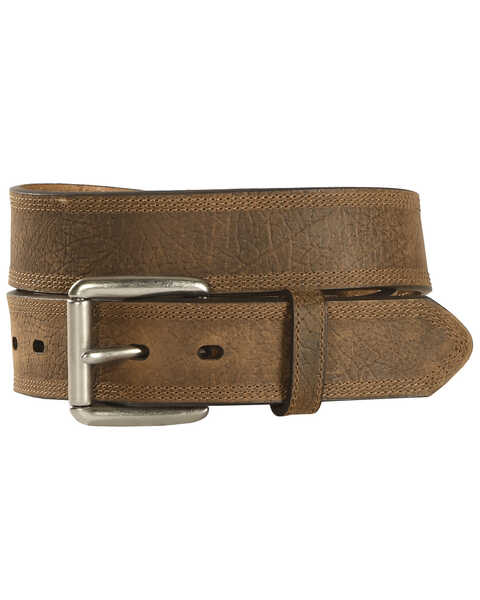 Image #1 - Ariat Men's Aged Bark Basic Leather Belt, Aged Bark, hi-res