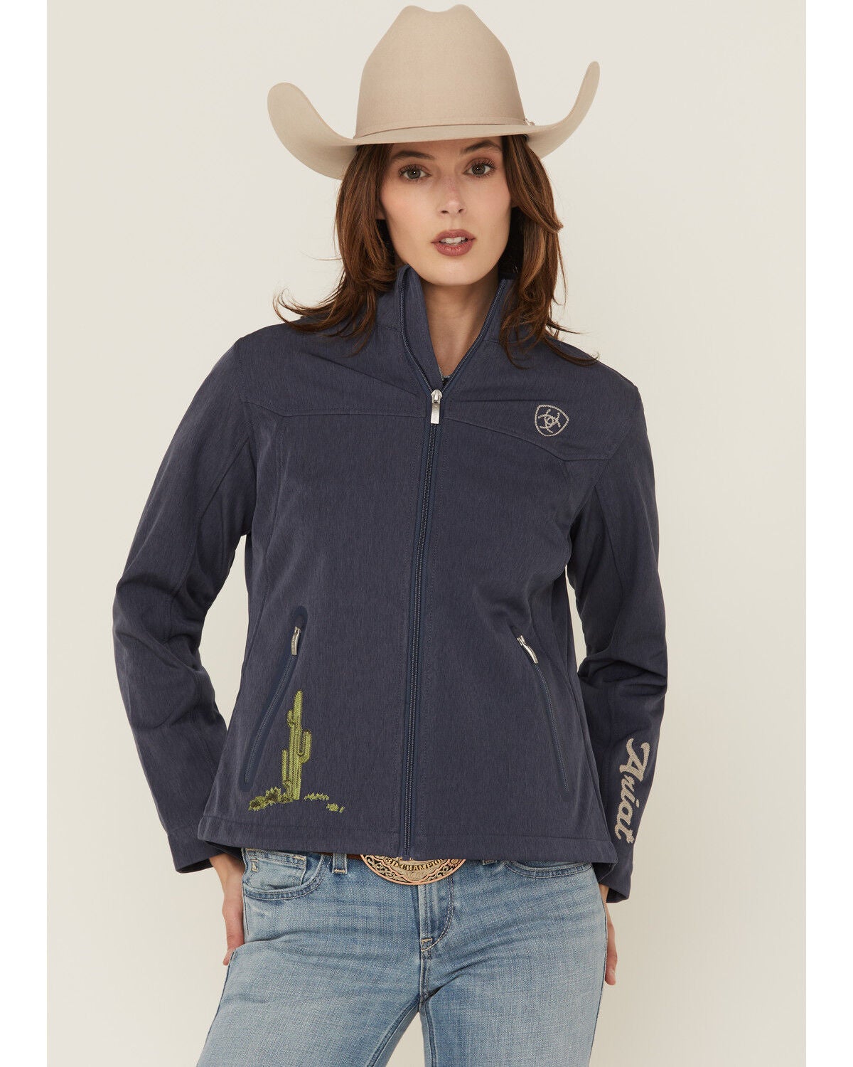 Image #2 - Ariat Women's Team Heritage Softshell Jacket, Blue, hi-res