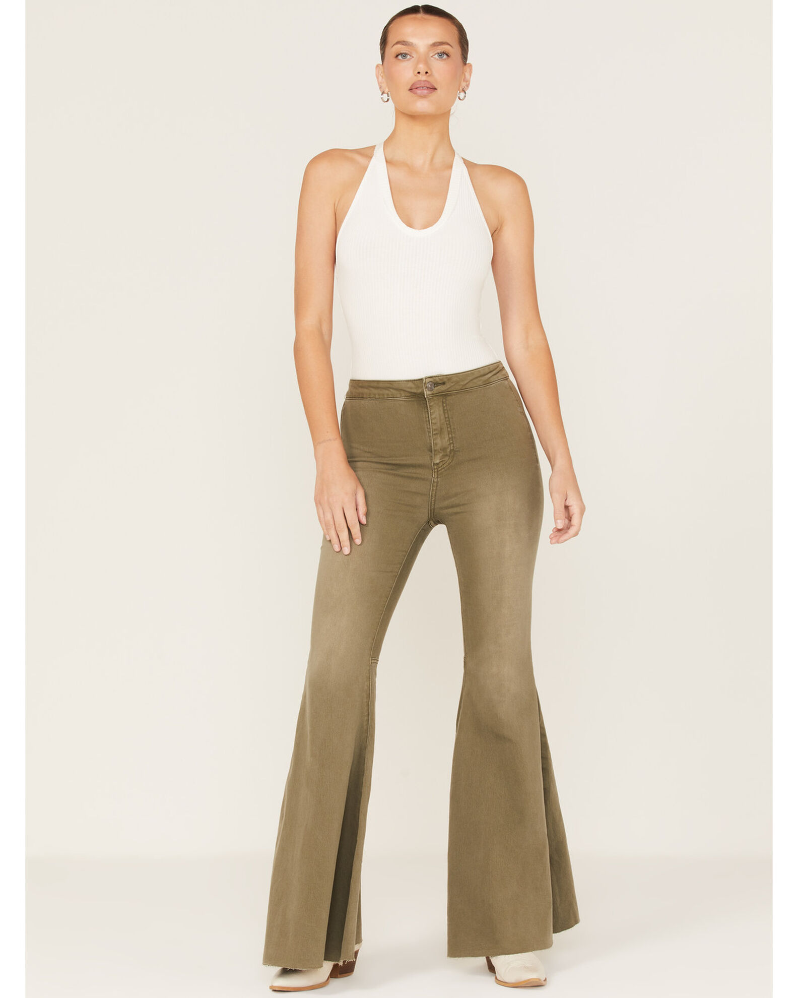 Free people high rise straight flare jeans hot sale