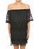 Glam Women's Crochet Embroidered Dress , Black, hi-res