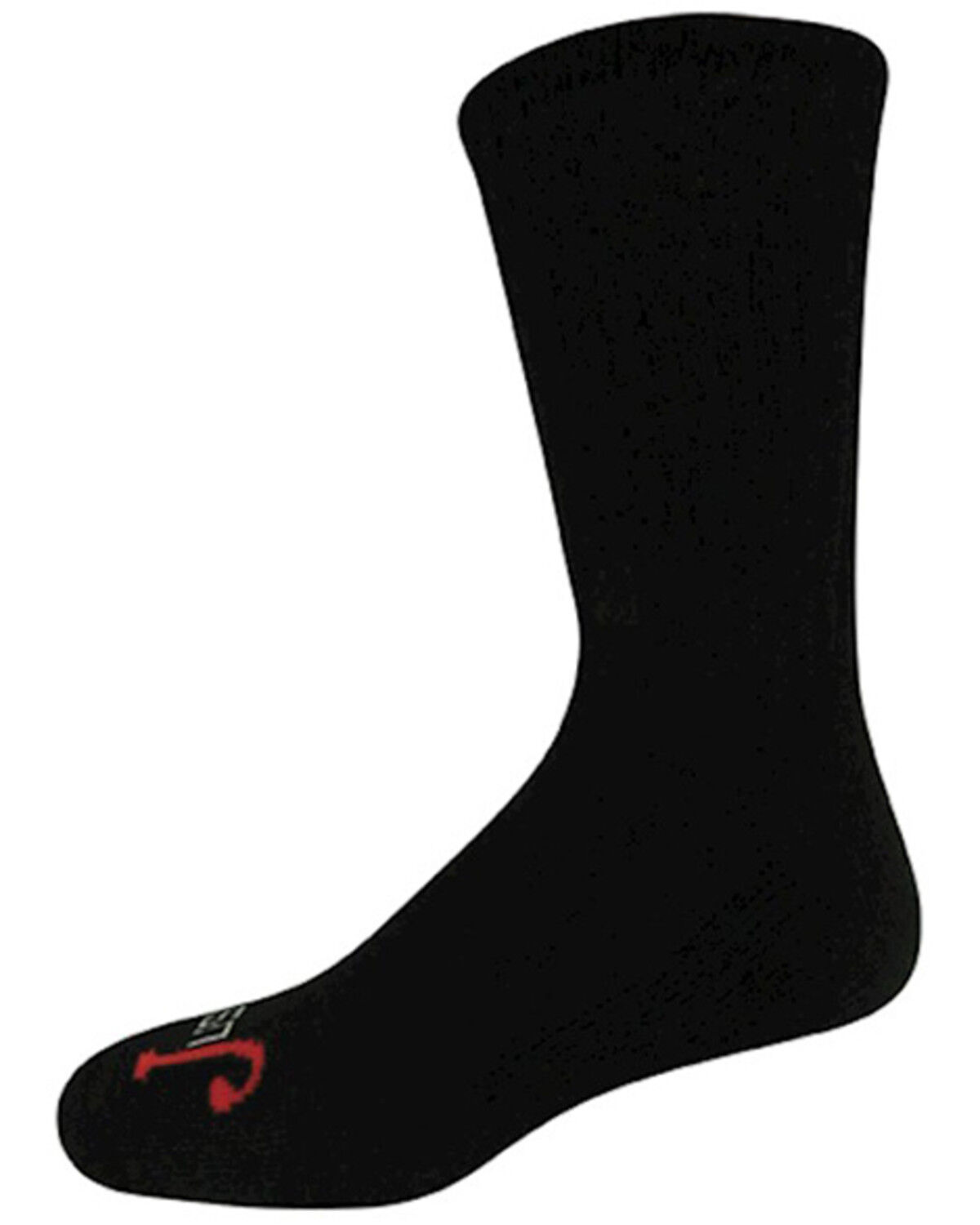 Image #1 - Justin Men's Half Cushion Cotton Sock Pack - 3 Piece, Black, hi-res