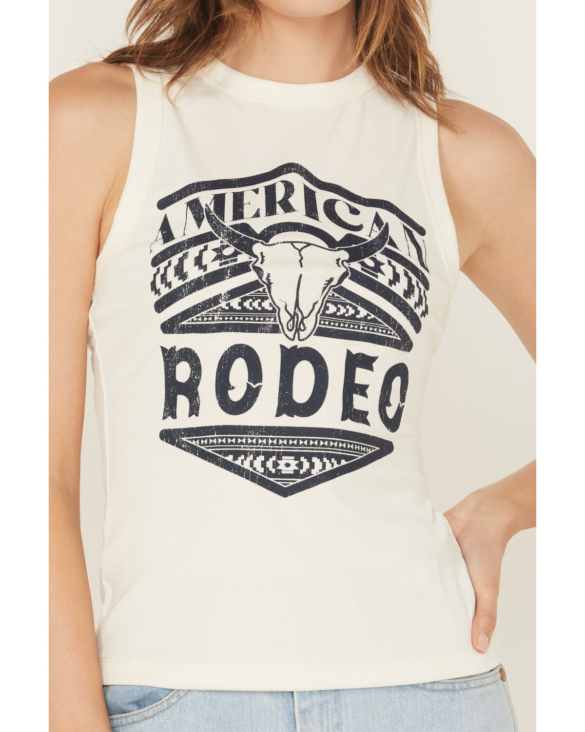 Image #3 - Shyanne Women's American Rodeo Graphic Tank, Ivory, hi-res